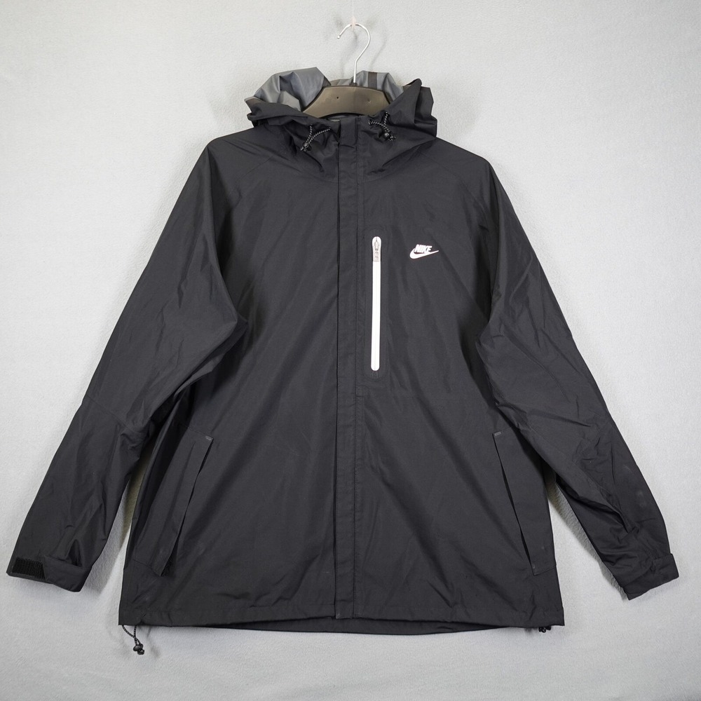 Nike Jacket Mens XL Black Storm-Fit DM5499-010 Hooded Rain Coat Running